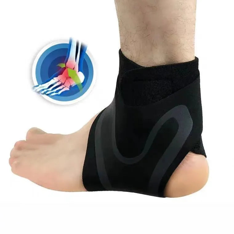 Adult ankle support cover for right foot, shown in size L for sports like running and basketball.
