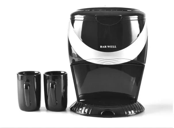 Automatic American coffee machine 230V 500W dual cup black model with two 180ml cups and spoon