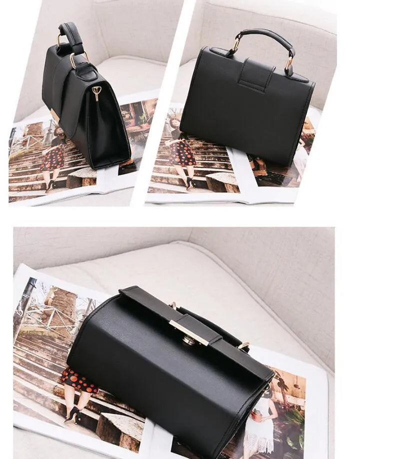 Fashion woman handbag in soft PU with shoulder strap, side view showing polyester lining