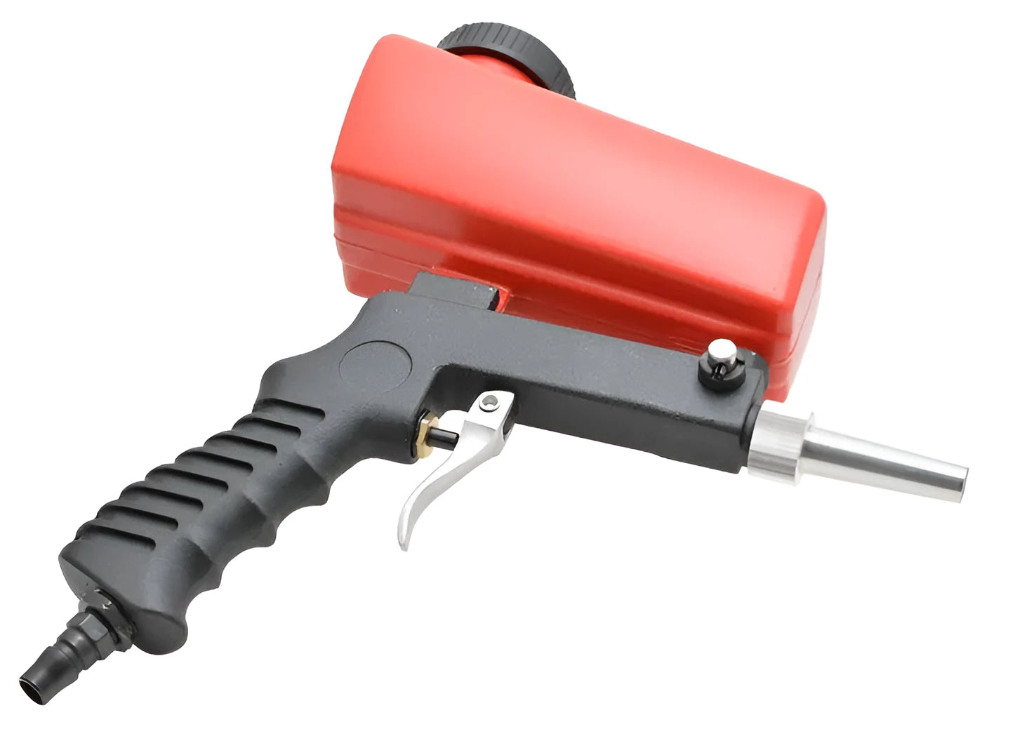 Portable pneumatic sandblasting gun with blue finish and 6.5mm nozzle for workshop surface preparation