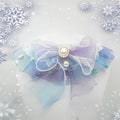 Pet organza scarf in blue purple on a cat, Japanese Korean style, side view