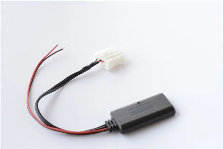Black Mazda Bluetooth audio adapter cable with JieRui-BT 5908 chip for wireless streaming.