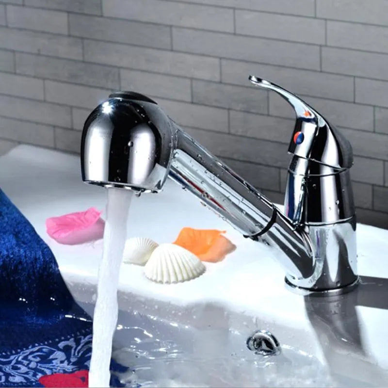 Chrome kitchen tap spare pull out spray shower head with spray function for sink replacement