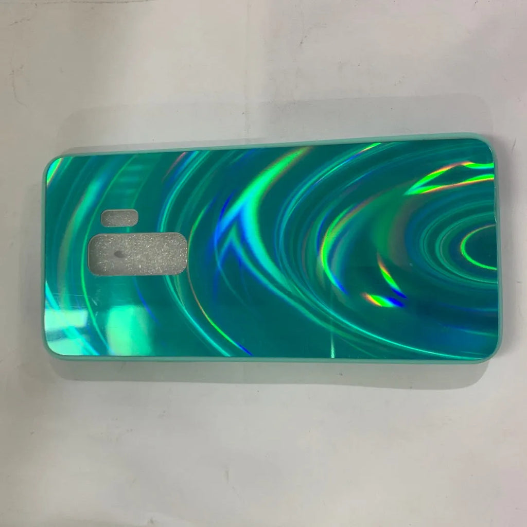 3D rainbow glitter gradient phone case showing full coverage design with precise button cutouts