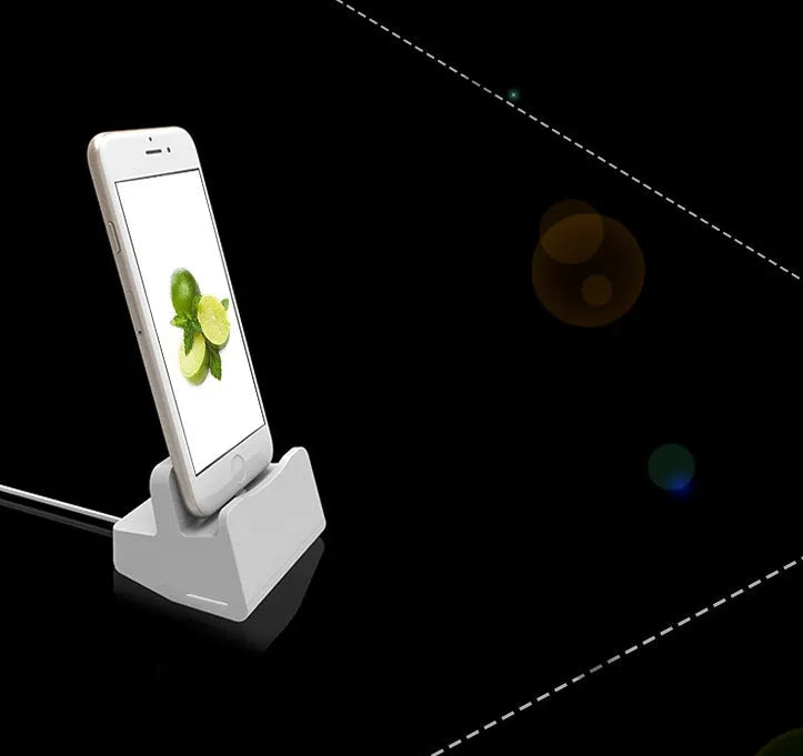 White headphone charging base with fashion design on desk
