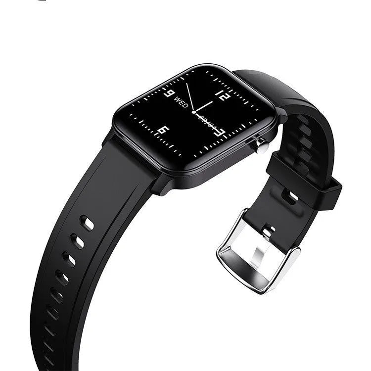 M2 smart bracelet watch with colour screen and silicone strap on wrist, displaying health metrics.