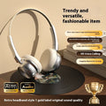 Retro metal Bluetooth headset in Silver Brown with over-ear design and 10-metre range