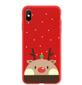 Christmas-themed painted back cover phone case for various iPhone models on a festive background.