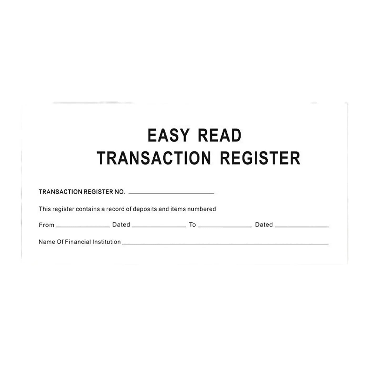 Paper deposit journal in 54K specification for bank checking account record keeping