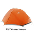 Cloud2 floating lightweight double tent in orange – 2-person camping shelter with flysheet and aluminium poles on grass