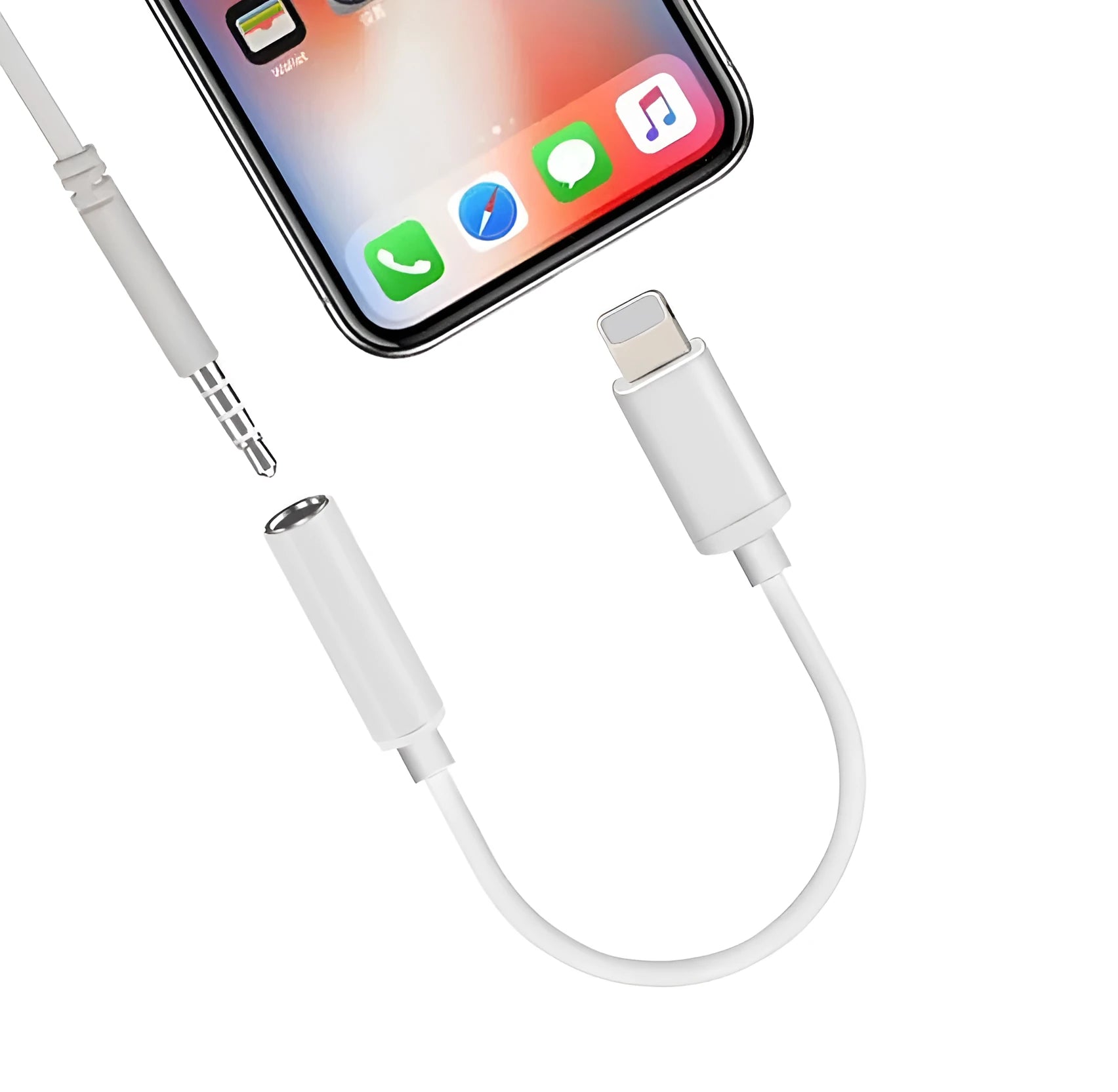 White Lightning to 3.5mm headphone adapter cable for Apple iPhone 7 and 7 Plus