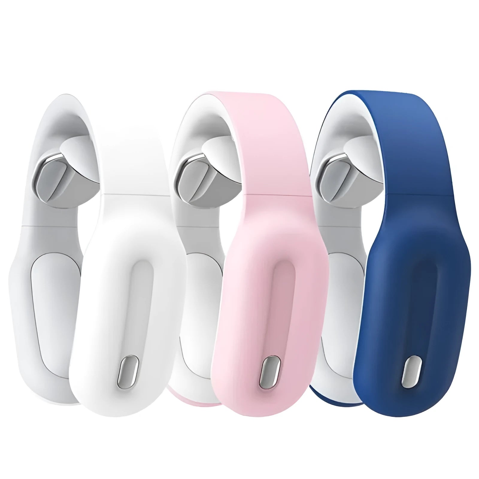 Cervical spine massager in glutinous rice white with wireless remote control and USB cable