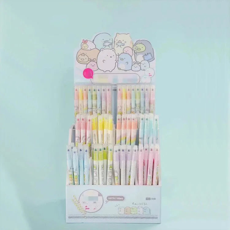 16cm plastic erasable highlighter pen in eight colour sets