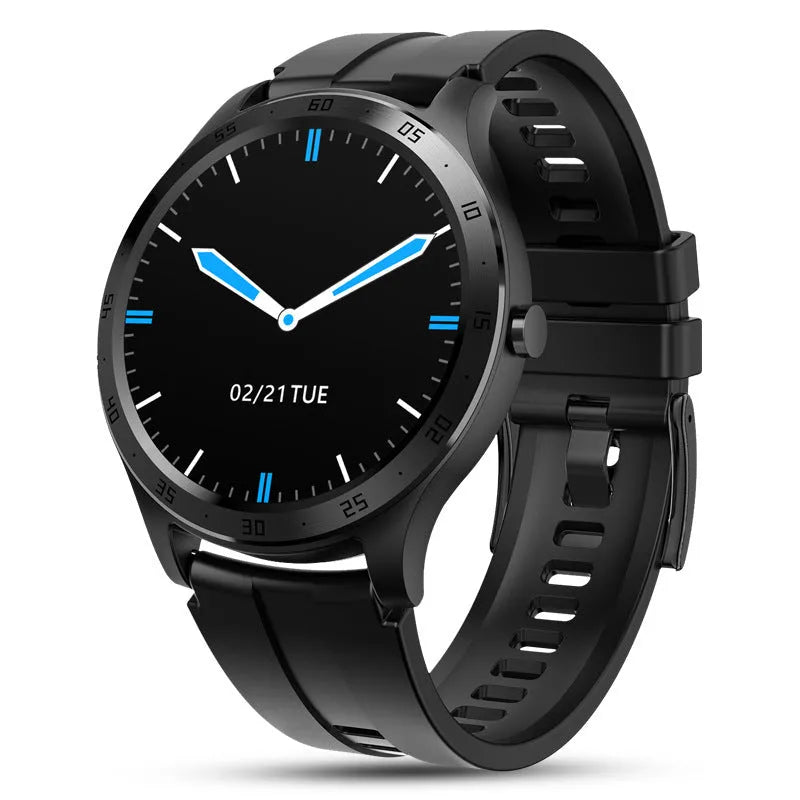 S20 smart bracelet in black with 1.28-inch screen on wrist strap