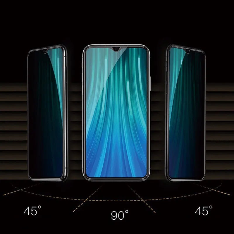 Anti-spy screen protector for Xiaomi Poco and Redmi Note smartphones with privacy filter
