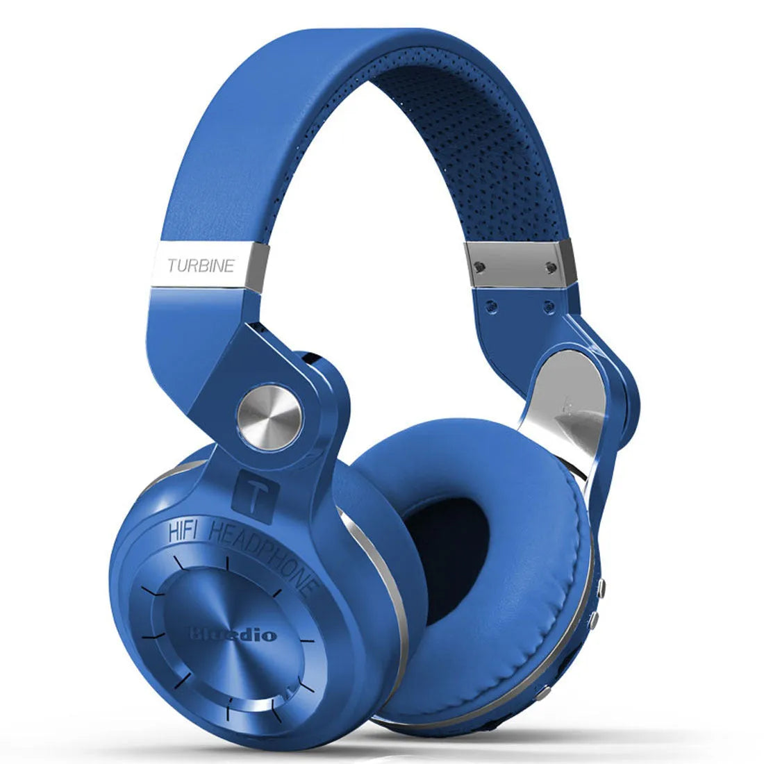 Black Bluetooth headset with head-mounted design, showcasing bilateral earpieces for stereo music playback.