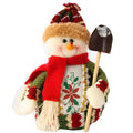 Red, green, and white flannel snowman Christmas hanging ornament measuring 18cm by 13cm