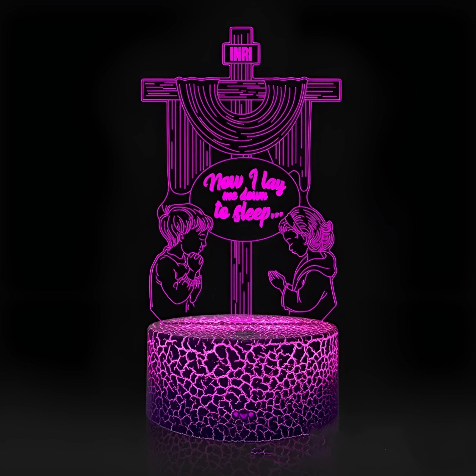 Angel Jesus 3D small night lamp with acrylic shade touch rainbow light colours