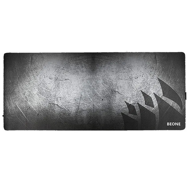Thickened and lengthened non-slip mouse pad in black with natural rubber base and fine cloth surface for optical mice