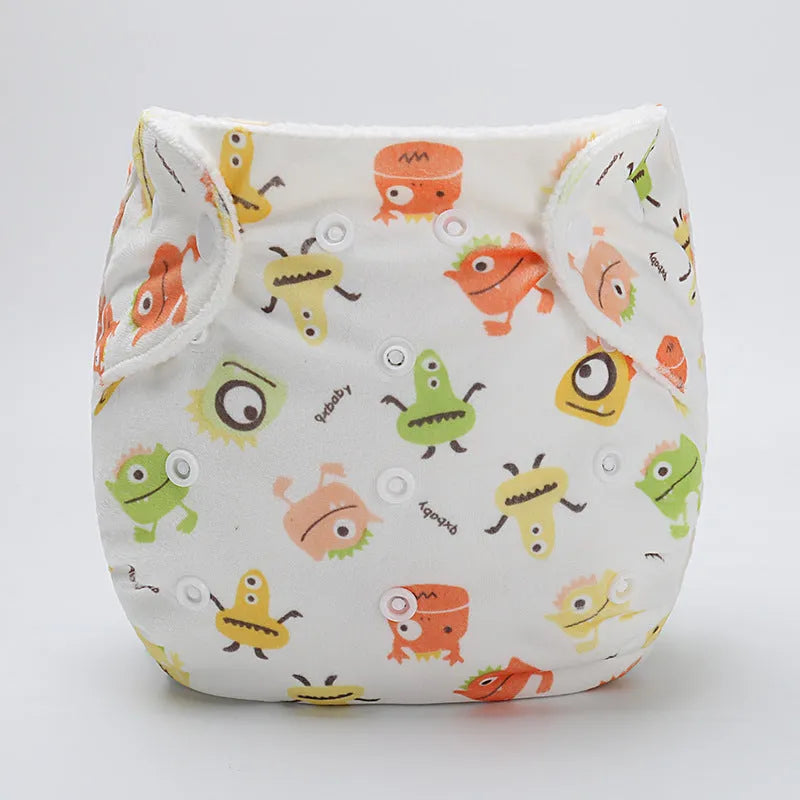 Baby cloth diaper pants in cartoon print, polyester fibre reusable nappy cover for 0-3 years
