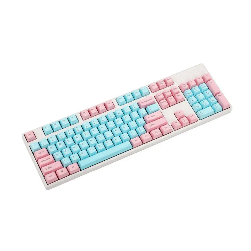 Pink PBT keycaps full set with side-engraved legends for mechanical keyboard replacement