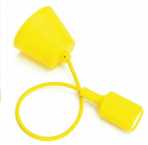 Silicone pendant lamp holder adaptor with 50cm cable for E26/E27 bulbs in multiple colours