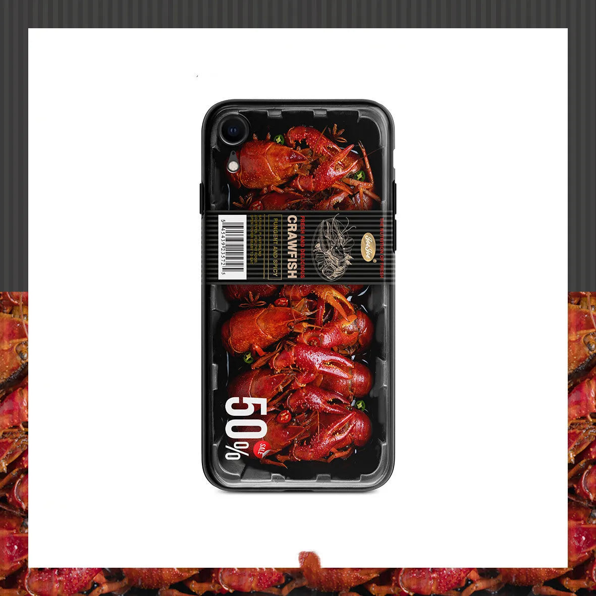 Crayfish coloured TPU phone case for Apple iPhone 6 Plus with original pseudo-style design