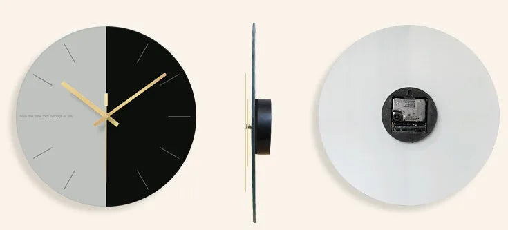 Minimalist transparent tempered glass wall clock with clear numerals, 29.5cm diameter