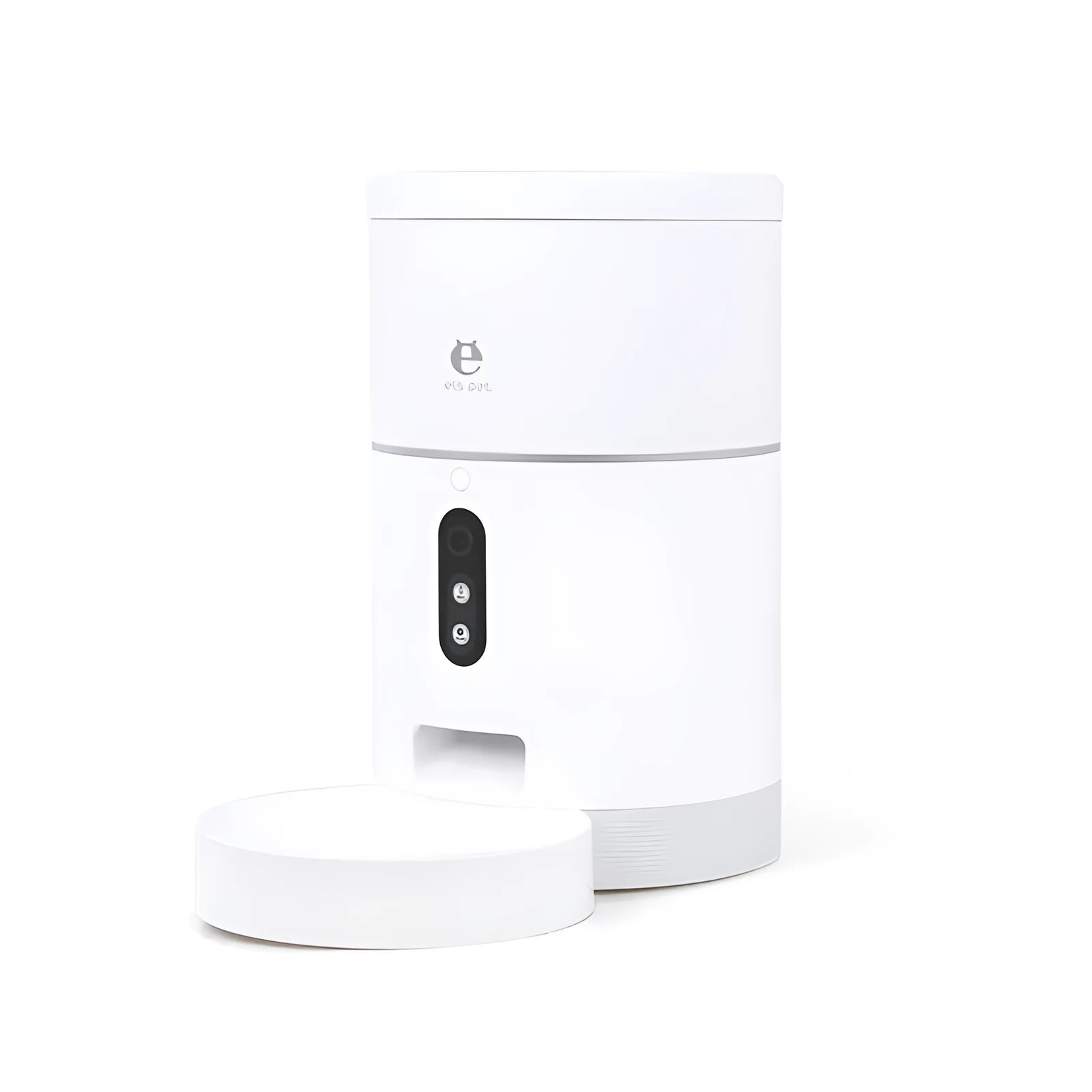 Automatic pet feeder with ABS body, WiFi and video versions, dispensing dry food into bowl