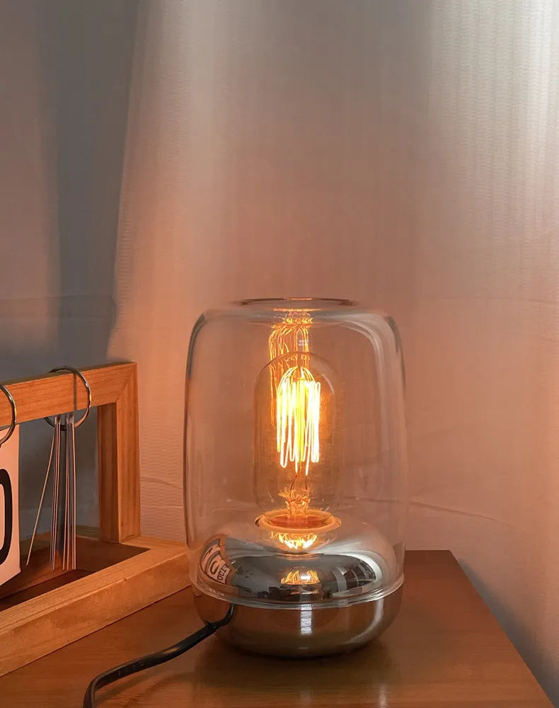 Geometric essential oil lamp cube 20cm with glass construction and modern design