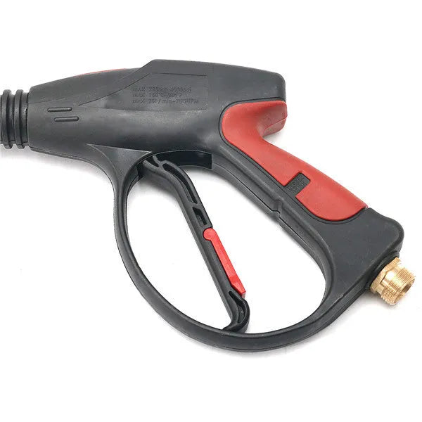 Black M22 lengthened pressure washer gun with all copper head, extension rod, and 5-color nozzle set for 4000 PSI cleaning
