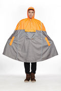 Multifunctional riding raincoat bicycle poncho in blue with hood, 109cm length, PU glue fabric