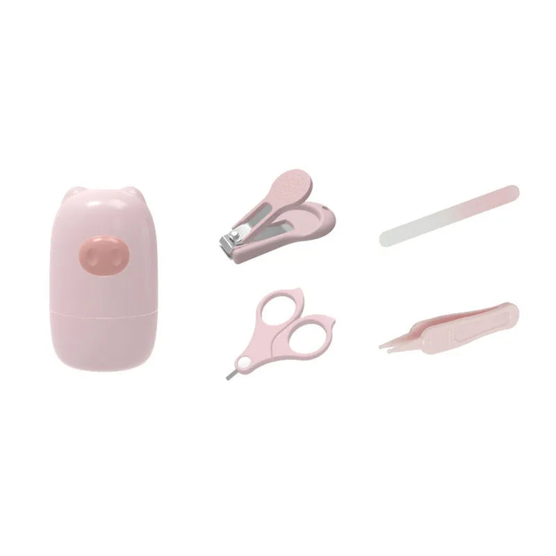 Baby nail clippers set with safety guard and three coloured nail files for newborn care