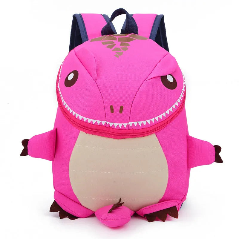 3D animal nylon backpack for young children, 21x29cm, cartoon cute design, available in five colours