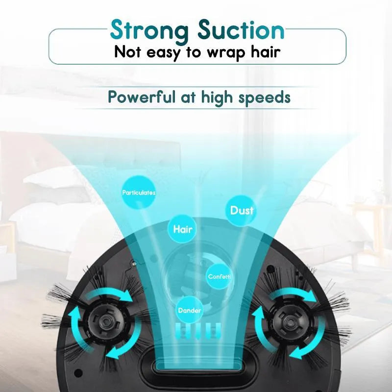 Smart home sweeping robot with ABS housing, 27cm x 27cm x 6.5cm, 2400mAh battery
