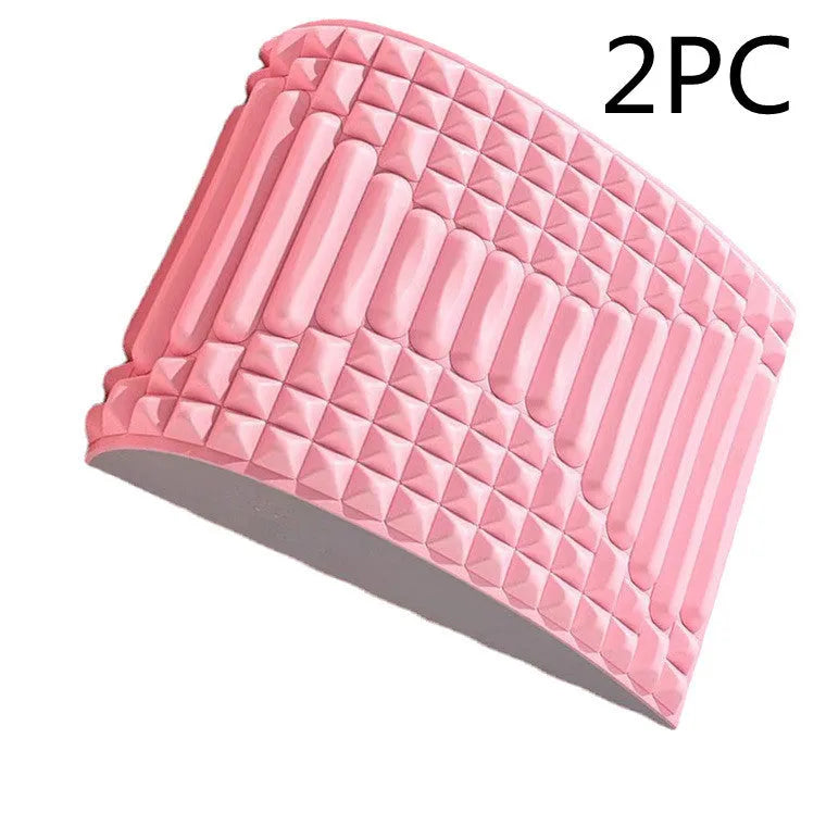 Blue EVA foam back stretcher pillow for lumbar support and acupressure massage.