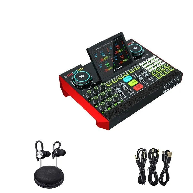Black G10 computer karaoke sound card with 5.1 channels and Bluetooth 5.0