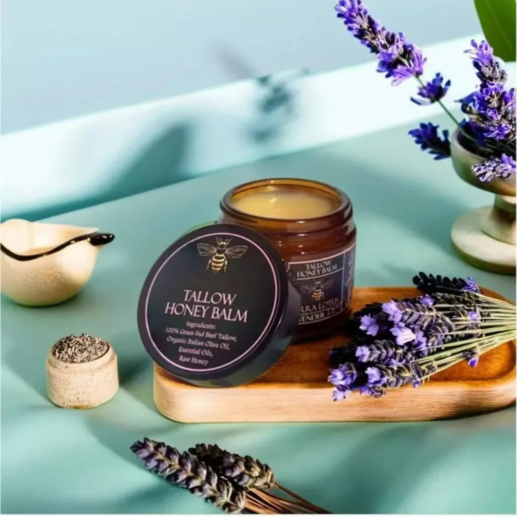 Honey Butter Moisturising Facial Cream in a 57g jar, shown with Citrus, Lavender, and Fragrance-Free options.