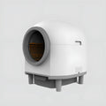 White automatic enclosed litter box for cats with ABS plastic construction