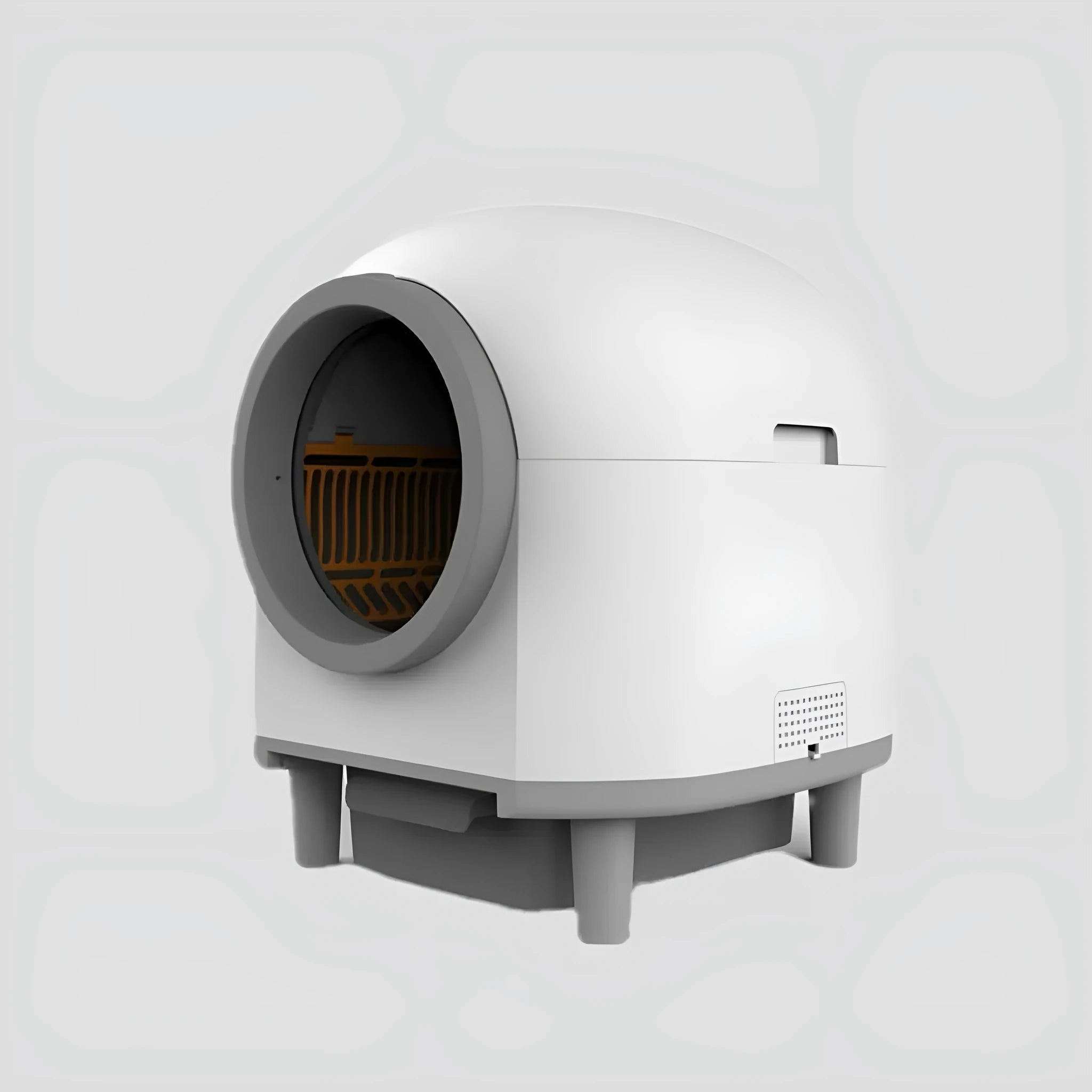 White automatic enclosed litter box for cats with ABS plastic construction