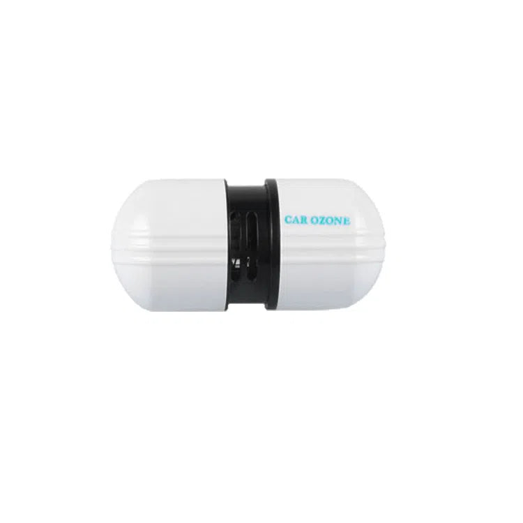 White car air purifier small deodorizer 75x30x26mm ABS compact design