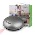 Silver-coloured mini robotic vacuum cleaner with compact dimensions for small space cleaning