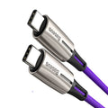 Purple and red USB-C to USB-C data cable with PD 60W fast charging support