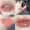 Mirror lip gloss with glacier lava formula in seven colour options showing reflective, luminous finish