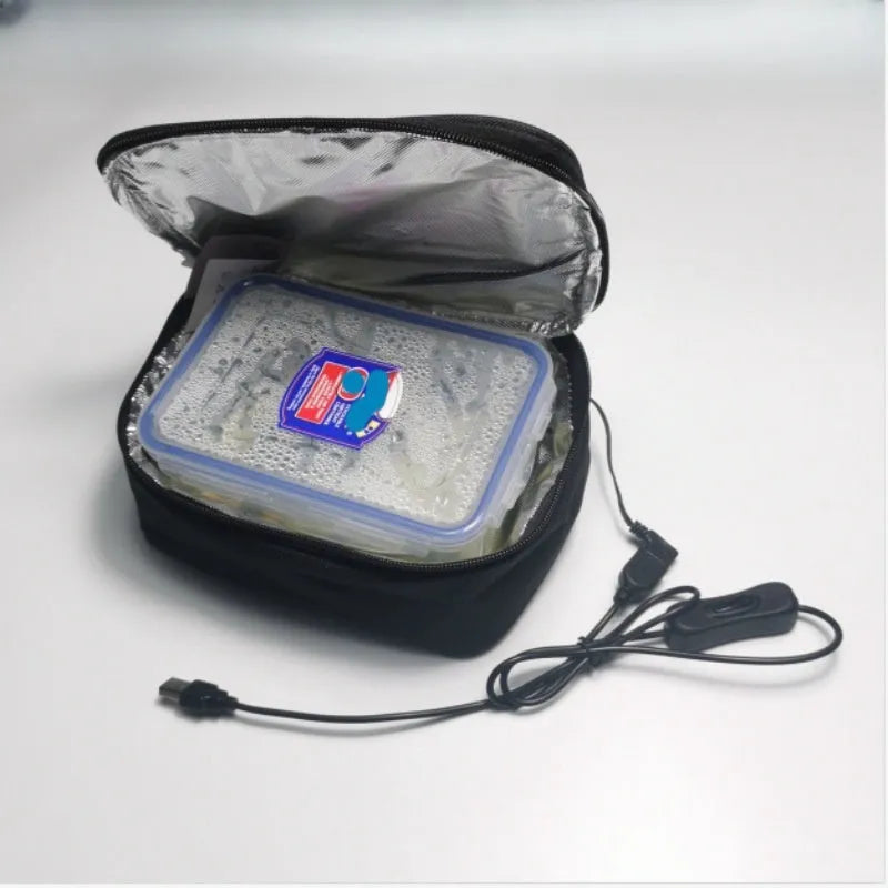 USB heating lunch thermal bag with oxford cloth construction and car power supply option