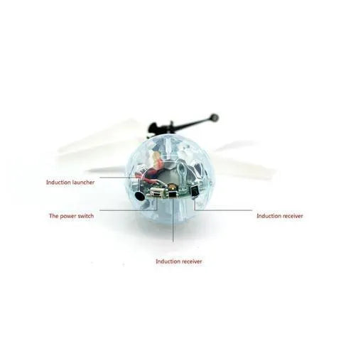 Infrared induction control LED magic flying ball with flashing lights in football design colour variant