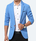 Men's slim fit autumn leisure blazer in knitted fabric with non-iron finish, available in five colours and sizes up to 5XL