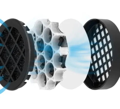 USB negative ion car air purifier in black and white, 75x75x165mm, with USB cable