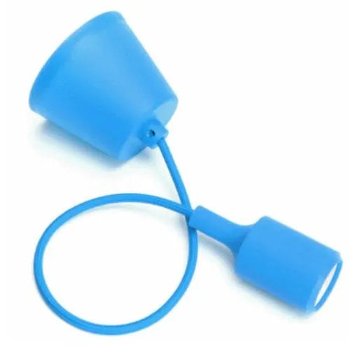 Silicone pendant lamp holder adaptor with 50cm cable for E26/E27 bulbs in multiple colours