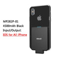 Slim 4500mAh back clip battery for iPhone Android Type-C phones in black, white, blue, pink, red